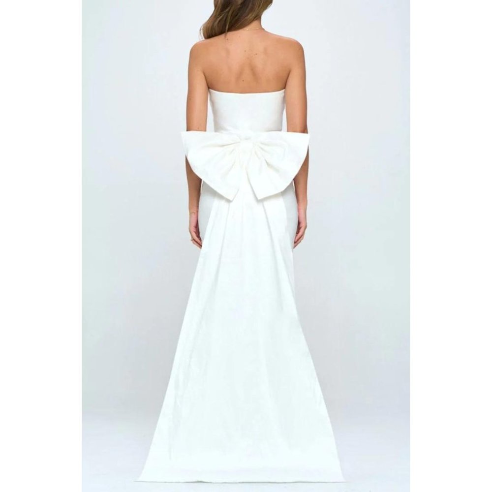 White Bow Mini Dress | Size Medium